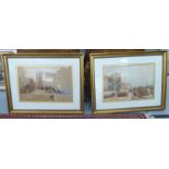 M Clarkson - a pair of commercial quayside scenes watercolours one bears a signature 11'' x 18''