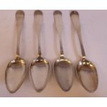 A matched set of four Continental silver coloured metal tablespoons mixed marks 11
