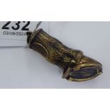 A cast brass novelty vesta case,