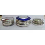 Three silver containers, viz.