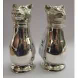 A pair of modern silver plated condiment pots,
