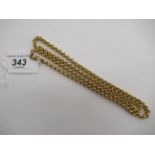 A Continental gilded 9ct gold belcher link neckchain,