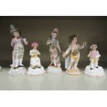 Five 19thC china figures: to include a Meissen cherub, holding grapes 5.