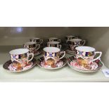 Nine late 19thC Royal Crown Derby china coffee cups and twelve saucers,