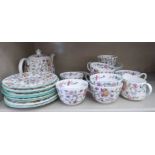Minton bone china Haddon Hall pattern tableware: to include a teapot,