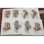 Joan Bouche - eight African wildlife Limited Edition prints, bearing pencil signatures 22'' x 16.