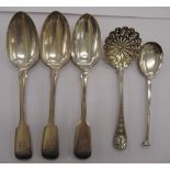 Silver collectables: to include a sifter spoon indistinct London marks 11