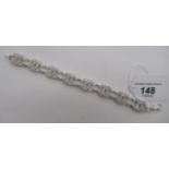 A Chanel inspired silver cubic zirconia set bracelet stamped 925 11