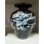 An Allain Quillot glass vase of baluster form 1989 no.