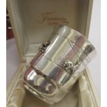 A French Francia silver coloured metal Christening beaker,