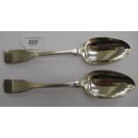 A pair of silver fiddle pattern tablespoons London 1830 11