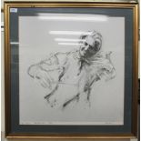 Harold Riley - a portrait of the conductor Sir John Barbirolli monochrome print 51/75 bears a