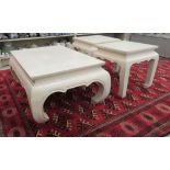 A modern cream painted Chinese design coffee table,