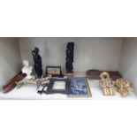 A mixed lot: to include a trench art inspired pen rack;