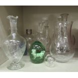 Glassware: to include a blown, clear jug,