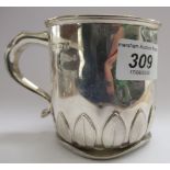 A silver Christening tankard with an ear shaped handle Birmingham 1929 3''h 11
