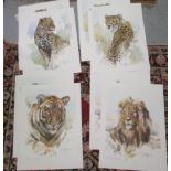 Joan Bouche - eight African wildlife Limited Edition prints, bearing pencil signatures 22'' x 16.