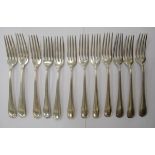 A set of twelve Birks Sterling silver Old English pattern dessert forks 11