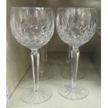 A set of six Waterford lead crystal hock glasses OS3