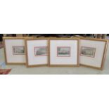 A series of four Victorian coloured engraving drawn by T Shepherd engraved by WR Smith 4'' x 6''