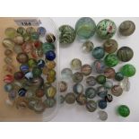 Variously decorated 19thC and 20thC glass and other marbles mixed styles OS10