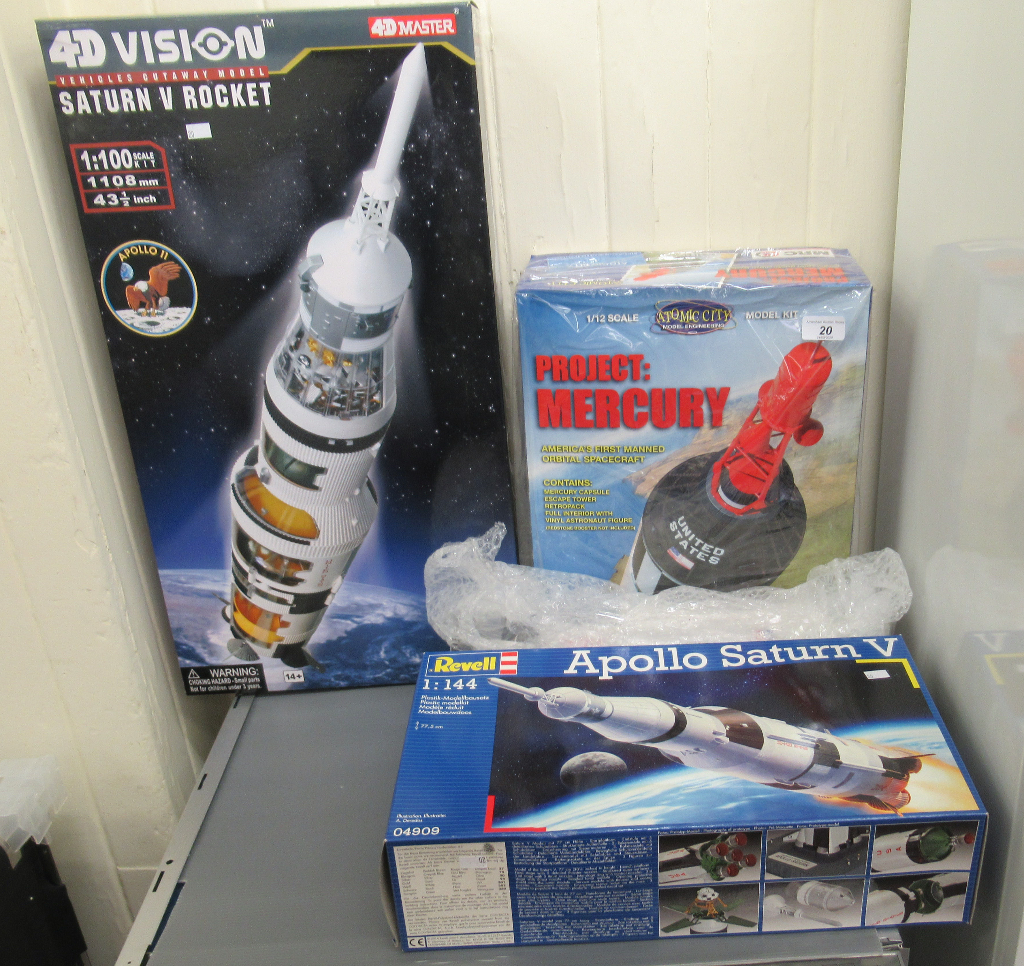 Model kits relating to space travel: to include an MRC Project Mercury Rocket,