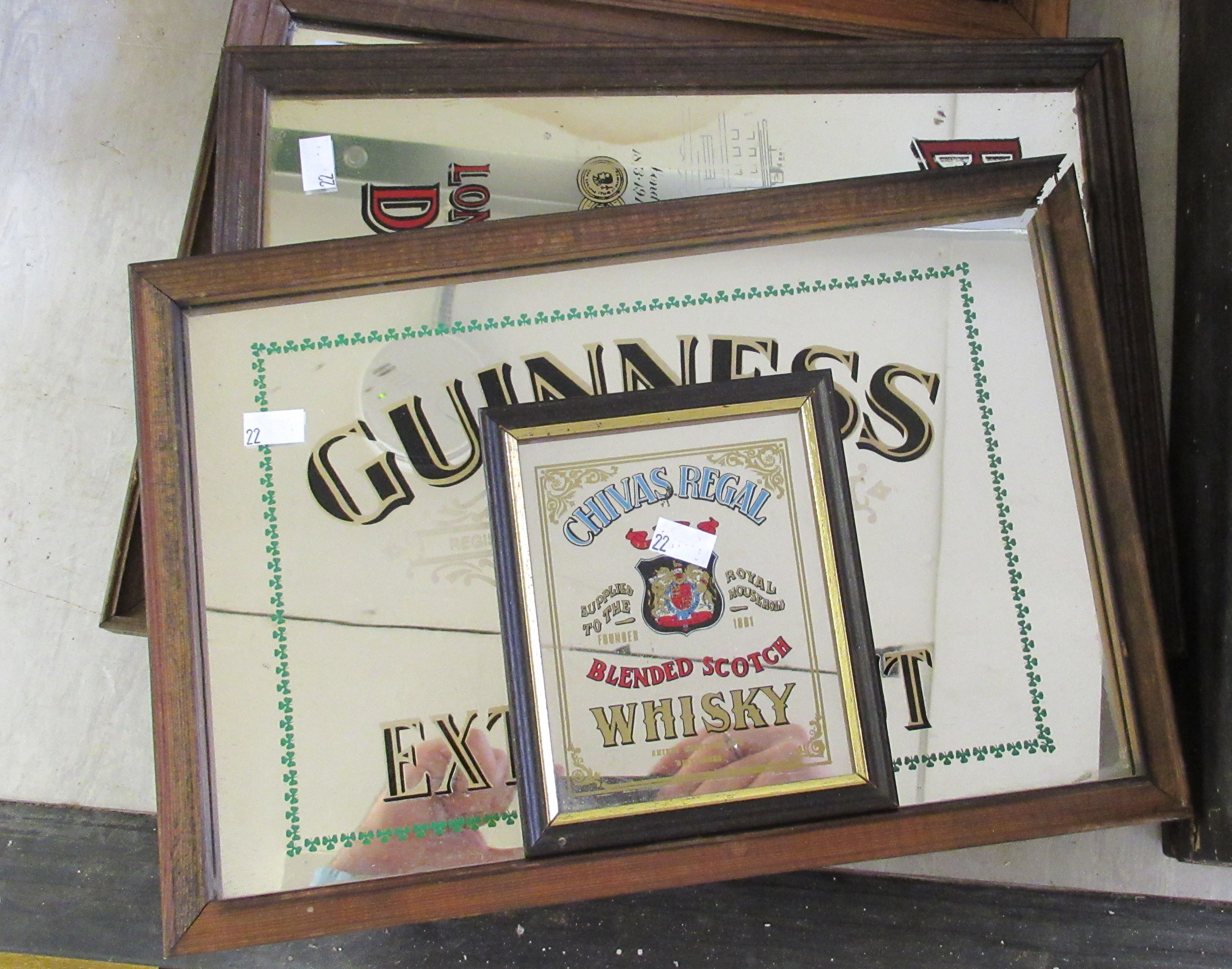 Brewery and other printed promotional mirrors: to include Southern Comfort, Coca Cola,