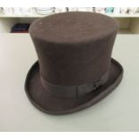 A Major Wear chocolate brown wool top hat size 6 CA