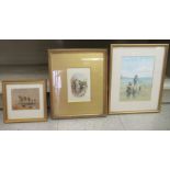 Three watercolours: to include Sarah Hambly - two children bears a signature & dated '85 9'' x 6.