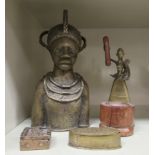 Metal collectibles: to include a Benin cast bronze,