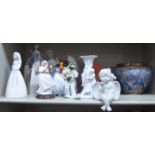 Decorative ceramics: to include a three Nao porcelain figures,