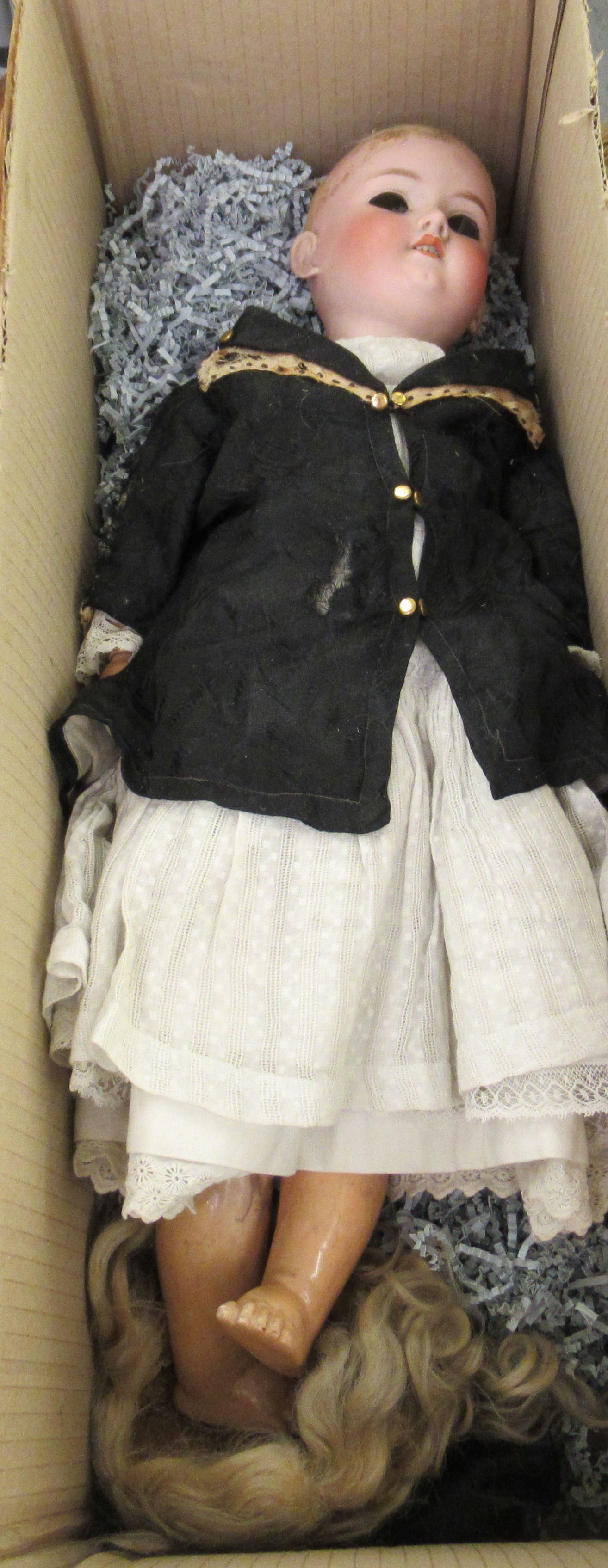 An early 20thC bisque head doll with mobile composition limbs, - Image 2 of 4