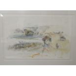 David Rust - 'An afternoon at the Lizard' watercolour bears an inscription and signature 14'' x