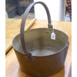 A cast brass preserve pan with an iron swing handle 12''dia BSR