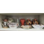 Decorative ceramics: to include a pair of Mason's china canisters and covers 8''h;
