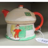 A Shelley china toadstool design teapot,