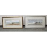 V Batchelor - 'After the Storm' and 'The Fishermen' two coastline scenes with beached vessels and