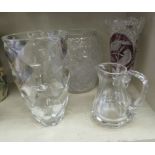 A Watchman diamond moulded crystal vase 10''h;