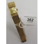 A lady's Jean Renet 9ct gold bracelet watch,