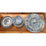Blue and white decorated ceramics: to include Copeland Spode, Johnson Brothers and others,