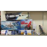 Model kits relating to space travel: to include a Revell International Space Station boxed
