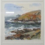 David Rust - 'Porthmeor Cove, nr Zennor' watercolour bears a signature 9.5'' x 9.