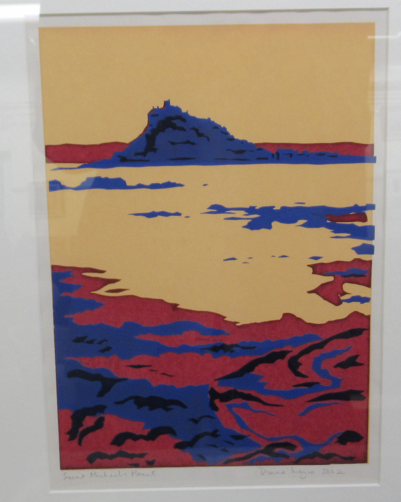 Diana Hayne - 'Saint Michaels Mount' coloured print bears a pencil signature & dated 2002 8'' x