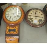 An early 20thC satinwood and walnut marquetry cased drop dial clock;