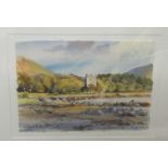 David Rust - 'Castle Moy from the beach' watercolour bears a signature 8'' x 11.