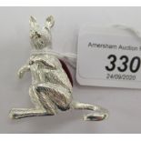 A silver plated novelty kangaroo pin cushion 11