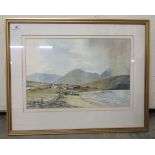 Bert Wright - 'Island of Skye' watercolour bears a signature 14'' x 21'' framed BSR
