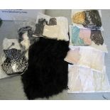 Ladies fashion accessories: to include hide and other gloves; a feathered cape;
