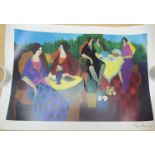 Itzchak Tarkay - 'Morning Social' coloured print bears a pencil signature 15'' x 20'' unframed