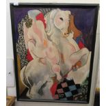 Bela Kadar - 'Nude and Horse' oil on canvas bears a signature 35'' x 27'' framed HLSF